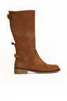 Bueno Shoes Taba Açık Süet Kadın Düz Çizme 01wd0500