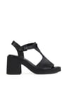 Bueno Shoes Siyah Deri Kadın Topuklu Sandalet 01wa1702