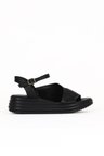Bueno Shoes Siyah Deri Kadın Dolgu Topuklu Sandalet 01wa2402