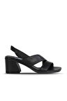 Bueno Shoes Siyah Deri Kadın Topuklu Sandalet 01wa3502