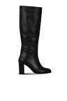 Bueno Shoes Siyah Deri Kadın Topuklu Çizme 39wc2966