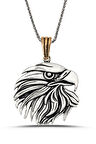 Bald Eagle Kartal Motif Gümüş Erkek Kolye Zincirli Model1