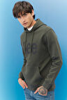Regular Fit Normal Kesim %100 Pamuk Kapüşonlu Sweatshirt
