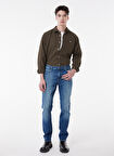 Slim Fit Dar Kesim Normal Bel Mavi Esnek Rider Jean Denim Kot Pantolon