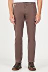 Texas Slim Fit Dar Kesim Normal Bel Kahverengi Esnek Pantolon