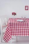 Kareli Masa Örtüsü Kırmızı 160x260