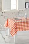 Kareli Masa Örtüsü Turuncu 160x220