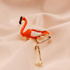 Aqua di Polo 1987 Kadın Kırmızı Renkli Flamingo Broş WTJG006701