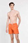 PERKINS Turuncu Deniz Şort Nakışlı Erkek Deniz Şort