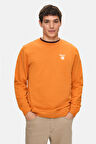 VALLEY Turuncu  Bisiklet Yaka Baskılı Standard Fit Erkek Sweatshirt