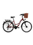 BİSAN SANDY ŞEHİR BİSİKLETİ 43 CM V 26 JANT 21 VİTES BORDO BEYAZ