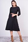 Kadın Yeni Sezon Kemerli Bisiklet Yaka Elbise 3809/110