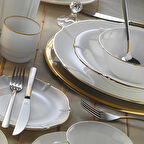 Karabaşhome Evaliza Magnolia Altın 60 Parça 12 Kişilik Yemek Takımı