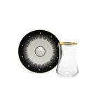 Evaliza Diamond Black 6 Kişilik 12 Parça Çay Seti