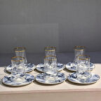 Evaliza Buket Mavi Çiçek 12 Parça 6 Kişilik Çay Seti