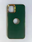 ARMORİX İPHONE 11 YEŞİL DERİ GÖRÜNÜMLÜ GOLD TEDAYLI BEST DELUXE  KILIF