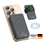 Woyax All In Magsafe Powerbank 10.000mAh 20W Hızlı Taşınabilir Şarj Cihazı Saat Kulaklık iPhone Android