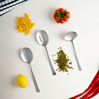 Porsima Sidney Paslanmaz Çelik Sos Servis Seti - Kepçe Kaşık Kevgir - 3 Parça