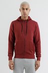 Airlife Sportswear Erkek Kapüşonlu ve Tam Boy Fermuarlı Sweatshirt Bordo