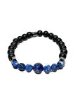 JTSS25DOB1507 10 mm AKİK 8 mm CEYT ONYX HEMATİT MAVİ SİYAH JANTİ DOĞALTAŞ BİLEKLİK