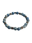 JTAW25BLK1648 8 MM CEYT ve HEMATİT DOĞALTAŞ ESNEK MAVİ GARANTİLİ JANTİ BİLEKLİK