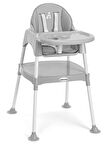 Wellgro Pretty 3 in1 Çalışma Masalı Mama Sandalyesi Açık Gri