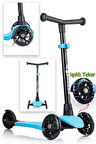Wellgro Işıklı 3 Tekerli Yükseklik Ayarlı Scooter, Mavi