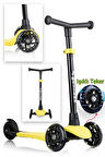 Wellgro Işıklı 3 Tekerli Yükseklik Ayarlı Scooter, Sarı