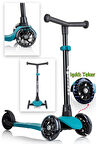 Wellgro Işıklı 3 Tekerli Yükseklik Ayarlı Scooter, Yeşil