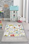 Homshtag Küçük Müdür Pamuklu Dokuma Tabanlı Yıkanabilir Kaymaz Dekoratif Çocuk Odası Halısı