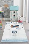 Homshtag Tatlı Oğlum Pamuklu Dokuma Tabanlı Yıkanabilir Kaymaz Dekoratif Çocuk Odası Halısı