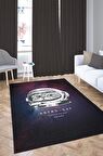 Homshtag Astro Kedi Pamuklu Dokuma Tabanlı Yıkanabilir Kaymaz Dekoratif Halı