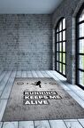 Homshtag Koşmak Mutlu Eder Pamuklu Dokuma Tabanlı Yıkanabilir Kaymaz Dekoratif Spor Sever Halısı