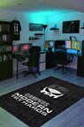 Homshtag Pusucular Dokuma Tabanlı Yıkanabilir Kaymaz Gamer Halısı