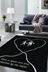 Homshtag Aşk Uzayı Dokuma Tabanlı Yıkanabilir Dekoratif Ev Halısı