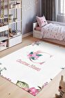Homshtag Kızımın İsmi Kişiye Özel Kişiselleştirilebilir Dokuma Tabanlı Yıkanabilir Dekoratif Ev Halısı