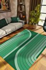 Homshtag Hayatın Virajları, Yeşil Halı, Soyut Desenli Yeşil Oturma odası Halısı, Gölgeli Modern Salon Halısı, Sade Çocuk halısı,Minimalist Mutfak Halısı,Pamuklu Dokuma Tabanlı Yıkanabilir Salon Halısı