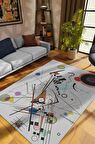Homshtag Kompozisyon, Kandinsky Sanat Halısı, Geometrik Oturma Odası Halısı, Modern Oturma Odası Halısı, Sanat Atölyesi Halısı, Sanatseverler İçin, Pamuklu Dokuma Tabanlı Yıkanabilir Salon Halısı