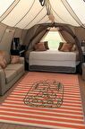 Homshtag Kampçı, Karavan Halısı, Çizgili Minimalist Halı, Çadır Halısı, Kampçı Halısı, Seyahat Temalı Halı, Pamuklu Dokuma Tabanlı Yıkanabilir Dekoratif Halı
