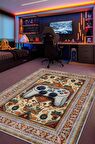 Homshtag Art Deko Gamer Halısı,Çok Renkli Gamer Halısı,Gamepad Figürlü Joystick Desenli Geleneksel Modern Oyuncu Halısı