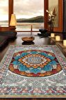 Homshtag Çiçekli Mandala Halısı,Meditasyon Temalı Renkli Halı,Madala Desenli Vintage Halı,Yoga Halısı,Sipiritüel Halı