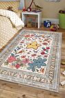 Homshtag Çok Renkli Dokulu Çocuk Odası Halısı Dokuma Rustik Çocuk Halısı Yıldız Çiçek Temalı Halı