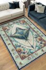 Homshtag Nuh'un Gemisi Koleksiyonu Vatoz Balığı Çiçek Temalı Vintage Renkli Maksimalist Halı