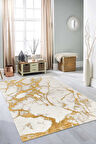 Wilto Beyaz Sarı Halı Yumuşak Oturma Odası Salon Çocuk Odası Mutfak Halısı PF229