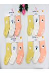 3 ÇİFT HAVLU PAMUKLU KAYDIRMAZ TABAN  KIŞLIK KIZ ÇOCUK VE BEBEK SOKET ÇORAP