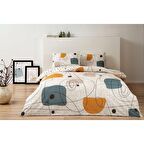 Taç Silva Lastikli Çarşaflı Geometrik Ranforce Tek Kişilik Nevresim Takımı