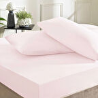 Taç Ranforce Lastikli Queen Size Çarşaf Set Pudra
