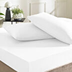 Taç Ranforce Lastikli Queen Size Çarşaf Set Beyaz