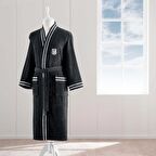 Taç Lisanslı Beşiktaş Siyah Beyaz Pamuk M Yetişkin Bornoz Siyah