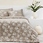 Taç Marlowe Organik Saten Çift Kişilik Nevresim Takımı Vizon